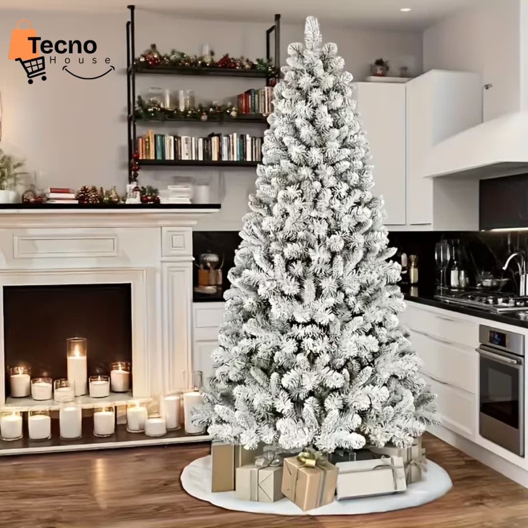 Árbol de Navidad Nevado Artificial | Efecto Nieve Realista, Varios Tamaños, Frondoso y Duradero